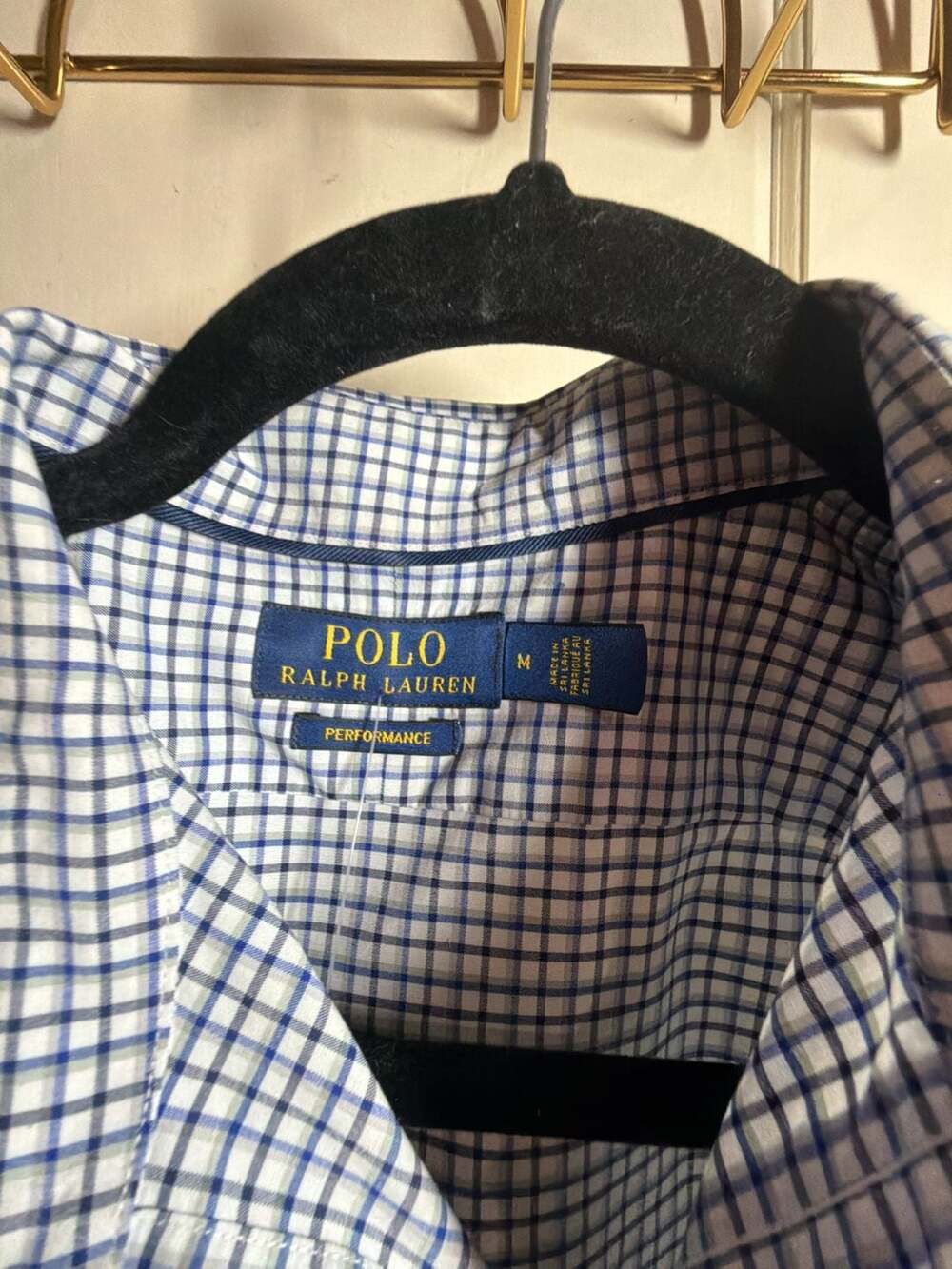 NWT Polo Ralph Lauren Long Sleeve Classic Blue White Plaid Oxford Shirt M